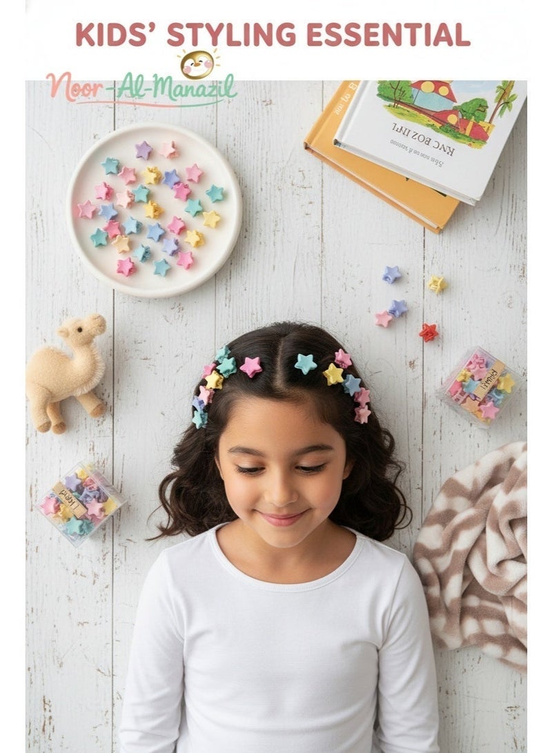 86 mini princess hair clips (1.5cm each) + 1 storage box, star design, perfect for girls' hair styling. Versatile colors, suitable for everyday baby hair accessories. - Image 3